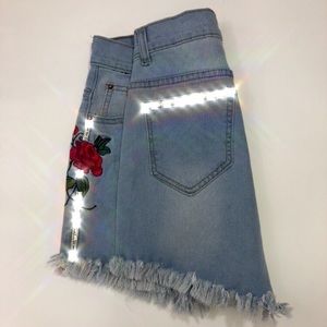 High waisted jean shorts